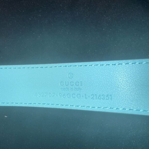 Brand new Gucci Blue and Gold Belt with Iconic GG Buckle size 65 main image 7